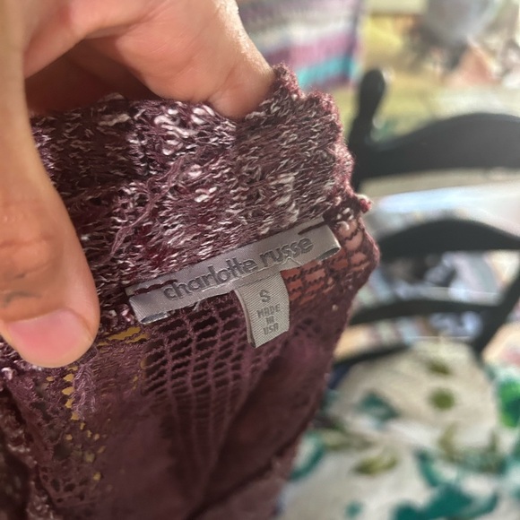 Charlotte Russe Maroon Cardigan - Picture 14 of 16